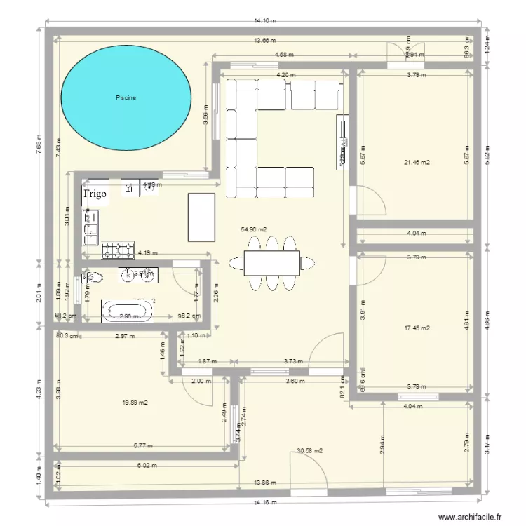 maison avec piscine. Plan de maison avec piscine. Plan de