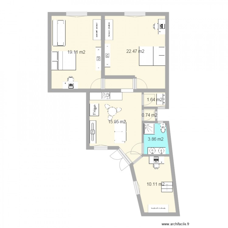 Appartement 3 chambre visite 2 Mars NEW PLAN. Plan de 0 pièce et 0 m2