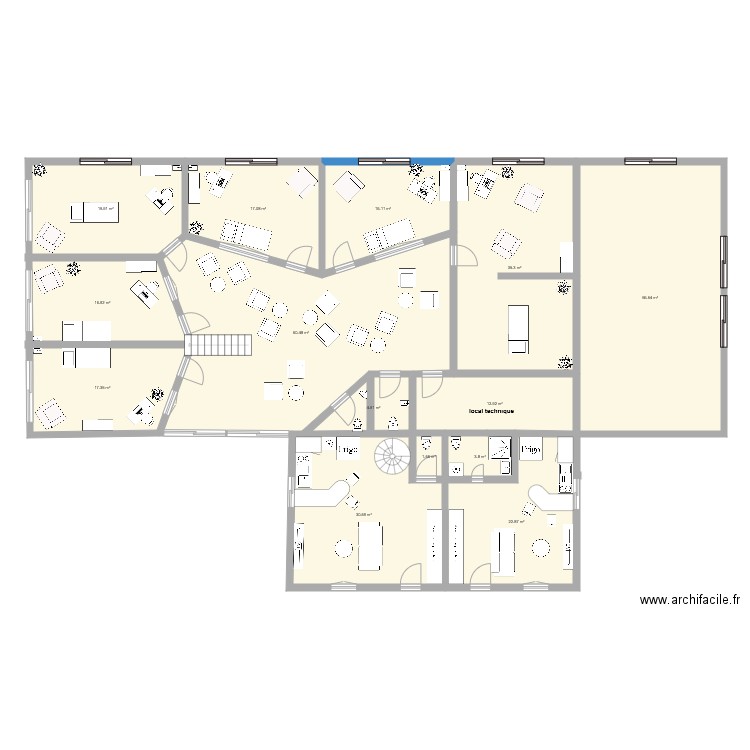 CABINET MEDICAL 6 pieces et logement social. Plan de 0 pièce et 0 m2