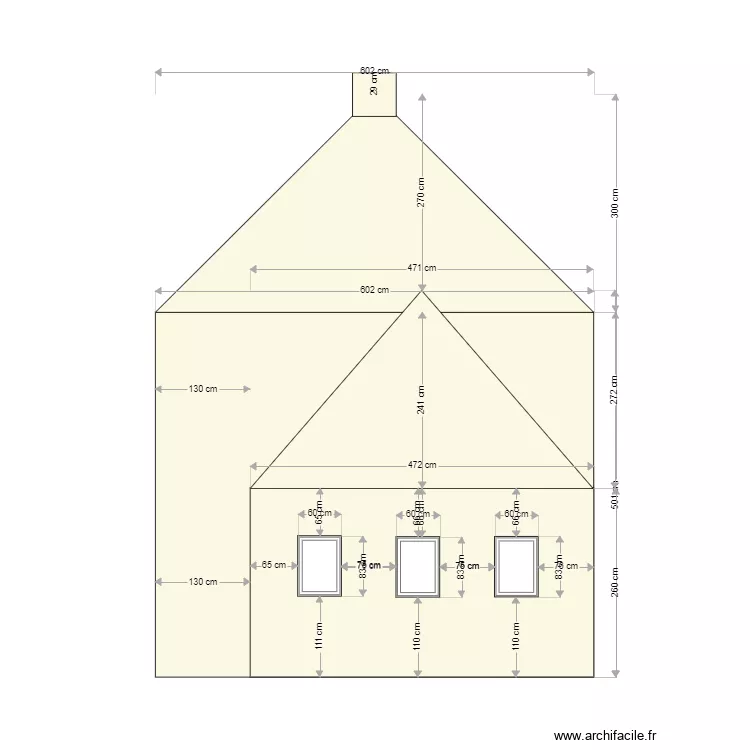 facade sud. Plan de 