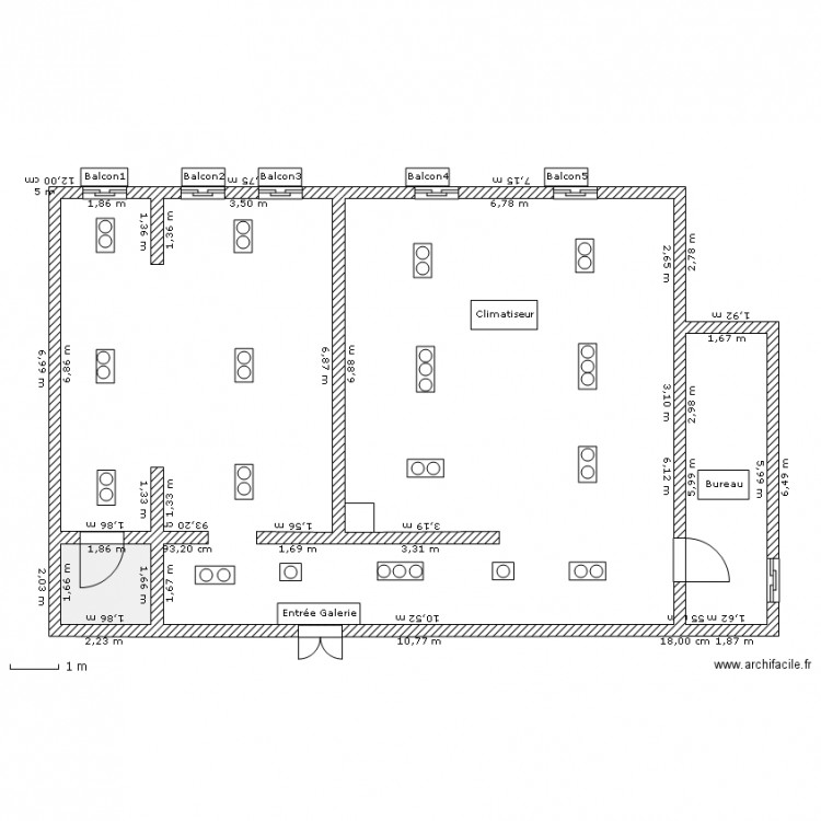 Implantation Projecteur sur Rail Galerie d'art Marrakech. Plan de 0 pièce et 0 m2