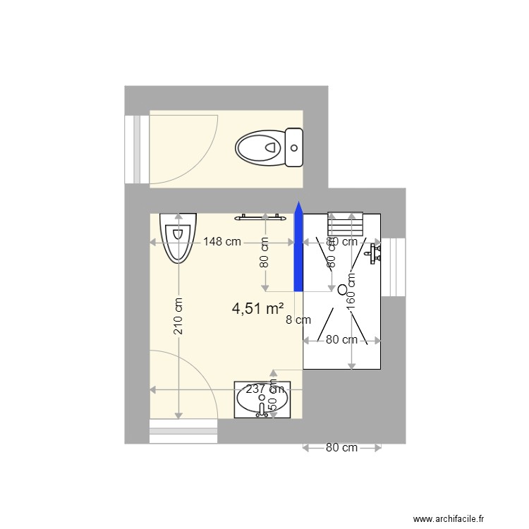 CROQUIS SDB RUFER 1. Plan de 0 pièce et 0 m2
