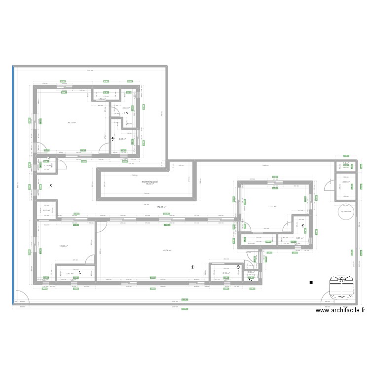 Permsub general measurements as built. Plan de 0 pièce et 0 m2