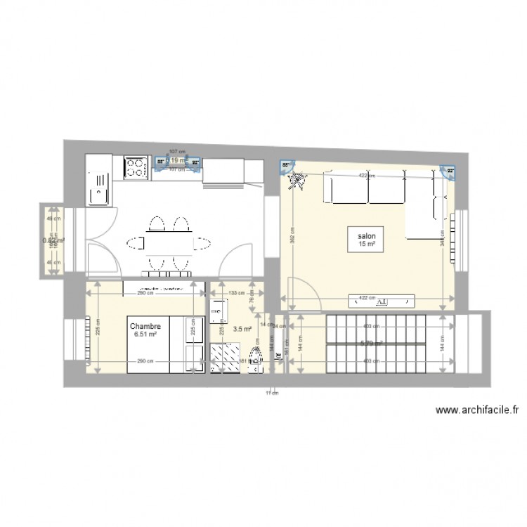 Anatole France 3ème étage aménagé. Plan de 0 pièce et 0 m2