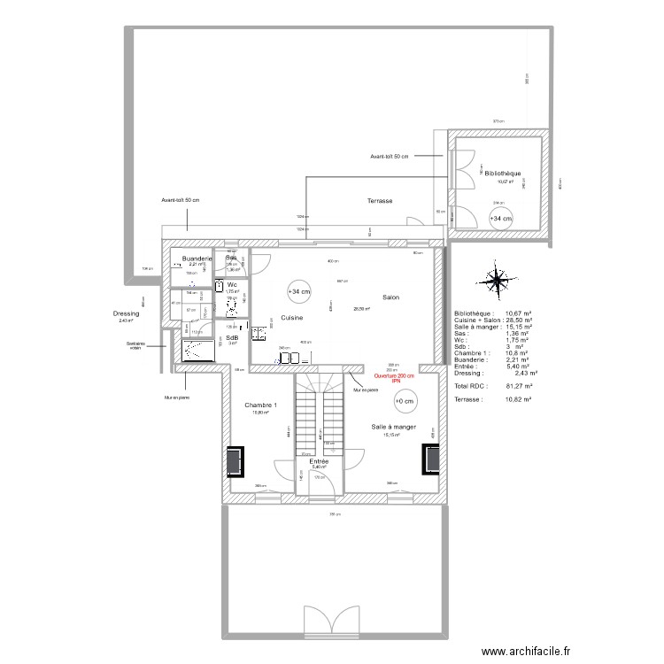 doumerc 2 gros oeuvre v12. Plan de 7 pièces et 51 m2