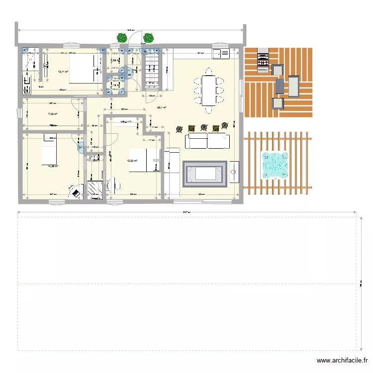 maison 8 plein pied plus sous sol. Plan de 