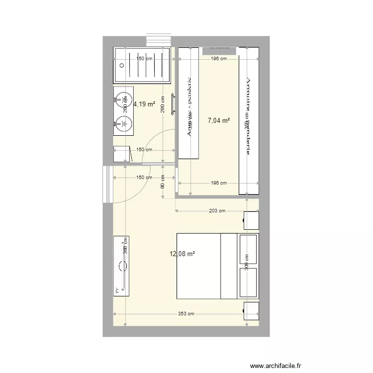 Suite parentale version initiale. Plan de 