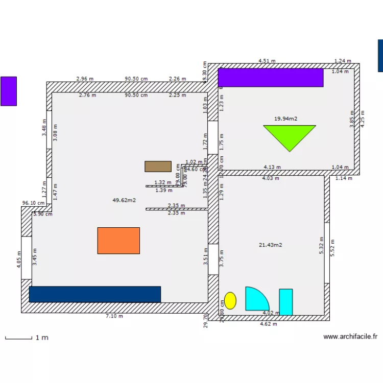 Extension chambre terrasse. Plan de 