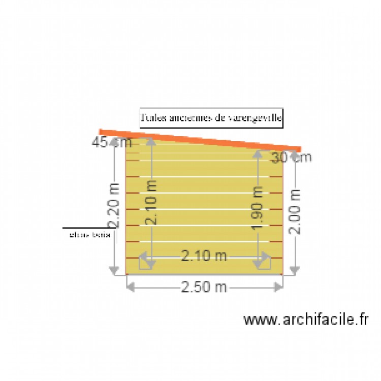 Pignon Sud abri bois. Plan de 0 pièce et 0 m2
