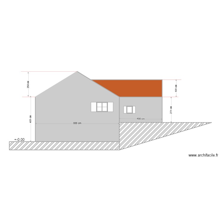 COUPE 2. Plan de 5 pièces et 101 m2