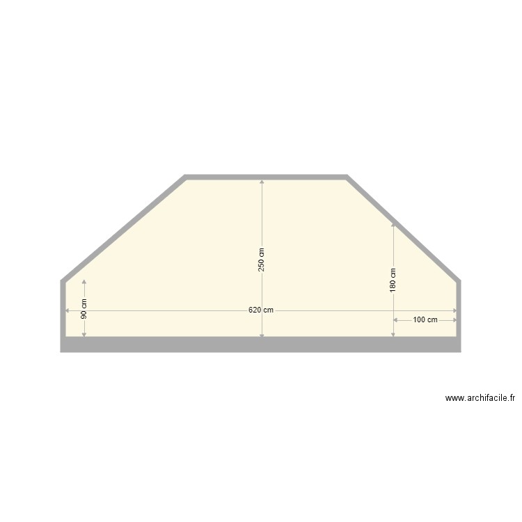 Coupe HERBAUX. Plan de 1 pièce et 12 m2