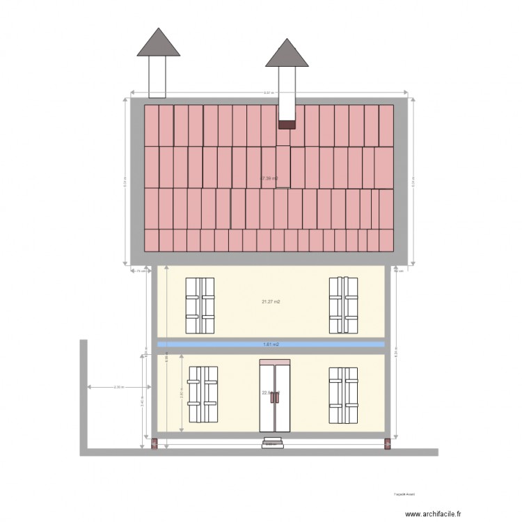 Façade Avant. Plan de 0 pièce et 0 m2