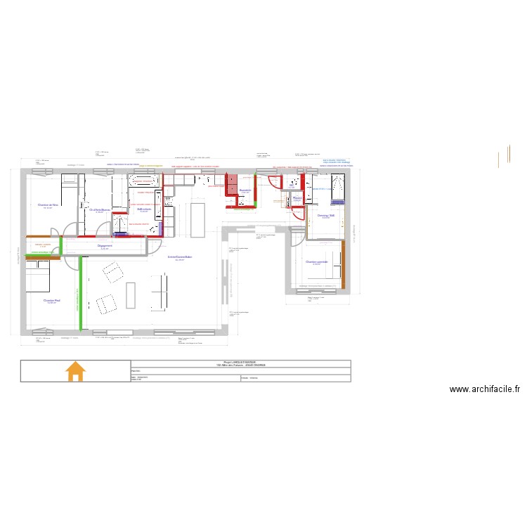 projet  LARQUET/WATIER : aménagement 18.09.25. Plan de 12 pièces et 136 m2
