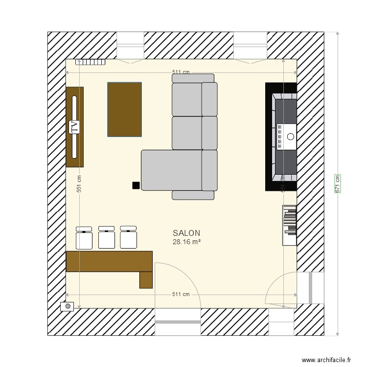 salon. Plan de 0 pièce et 0 m2