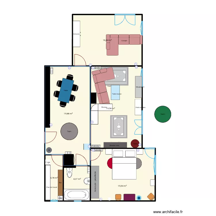 salon. Plan de 