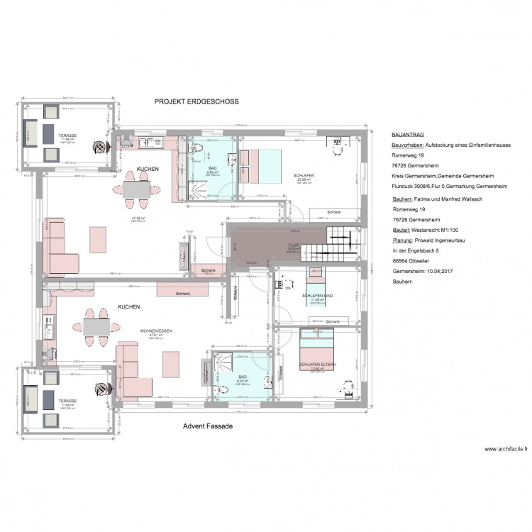 Wallasch 1 er etage projet 2. Plan de 0 pièce et 0 m2