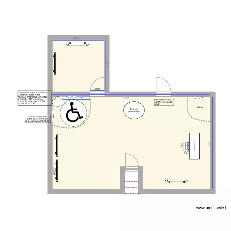 PRET A PORTER CHAUMONT. Plan de 2 pièces et 53 m²