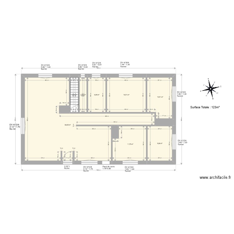 Popineau. Plan de 0 pièce et 0 m2