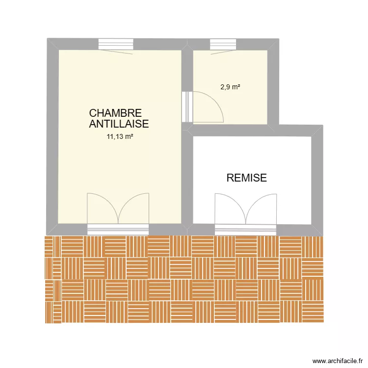 CHAMBRE ANTILLAISE. Plan de 