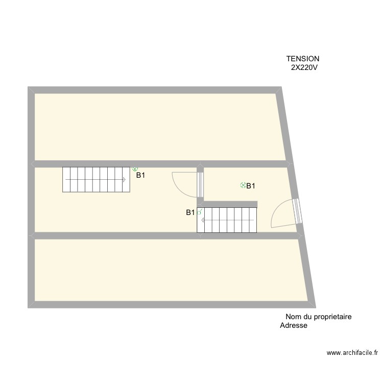 COMUN LOCAL TEHNIQUE. Plan de 4 pièces et 51 m2