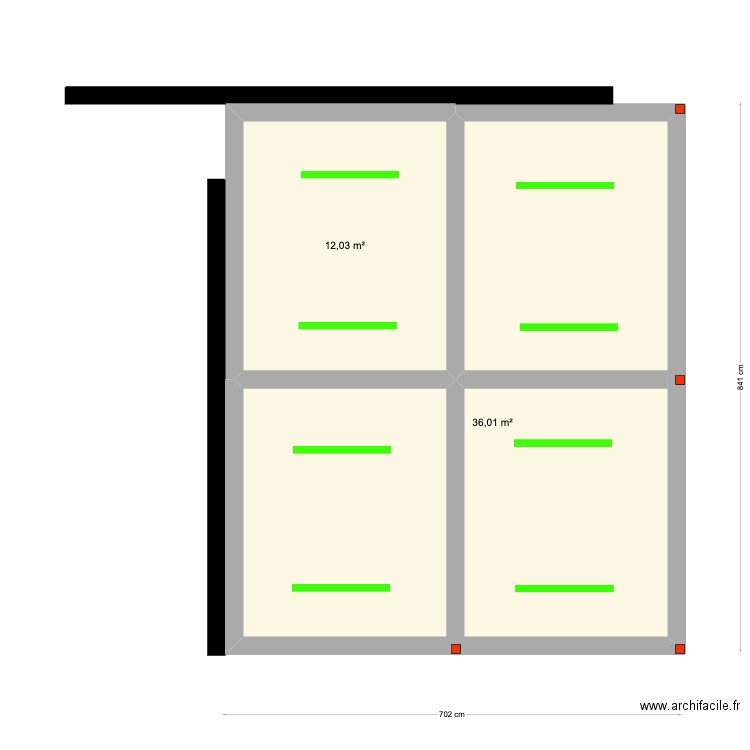 Halyna DZHYDZHORA. Plan de 2 pièces et 48 m2