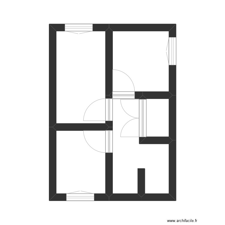 Sous sol concorde. Plan de 5 pièces et 21 m2