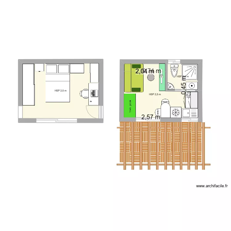 MODULE DE 4X3=12 M2. Plan de 
