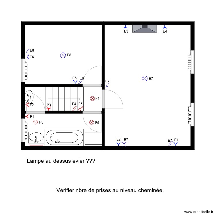 Etage Electrique Numéroté 1. Plan de 0 pièce et 0 m2