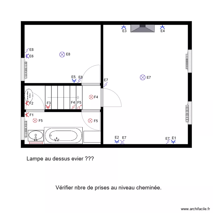 Etage Electrique Num&eacute;rot&eacute; 1. Plan de 
