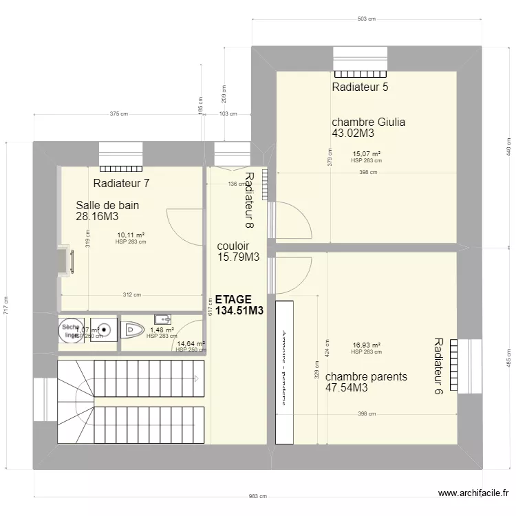 ETAGE VOLUMES LAVELANET. Plan de ETAGE VOLUMES LAVELANET. Plan de
