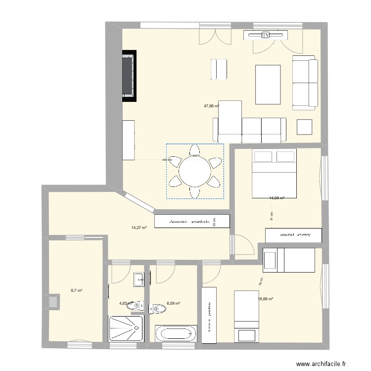 Ascona 3. Plan de 8 pièces et 113 m2