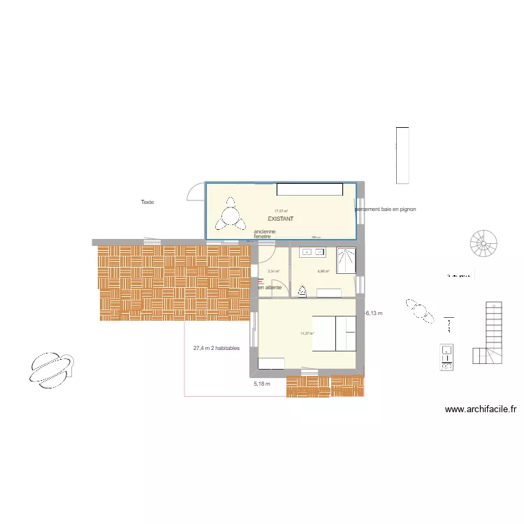 FACADE SUD selon pc. Plan de 
