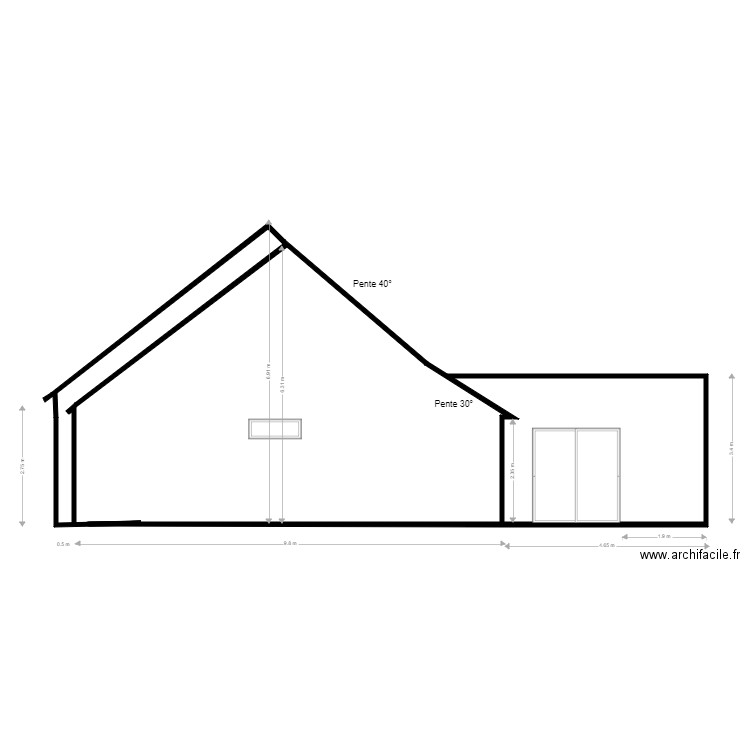 Façade Nord Ouest. Plan de 0 pièce et 0 m2