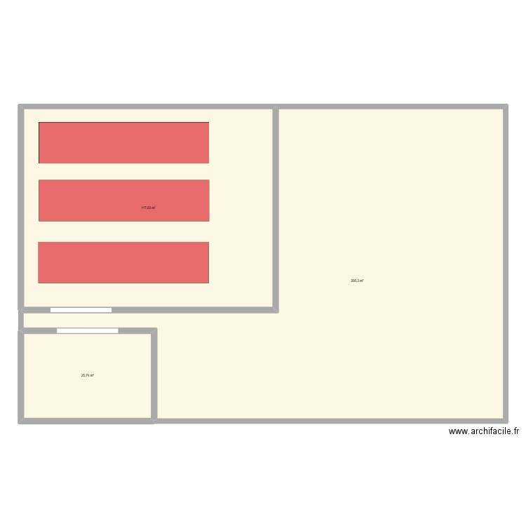 detfg. Plan de 3 pièces et 343 m2