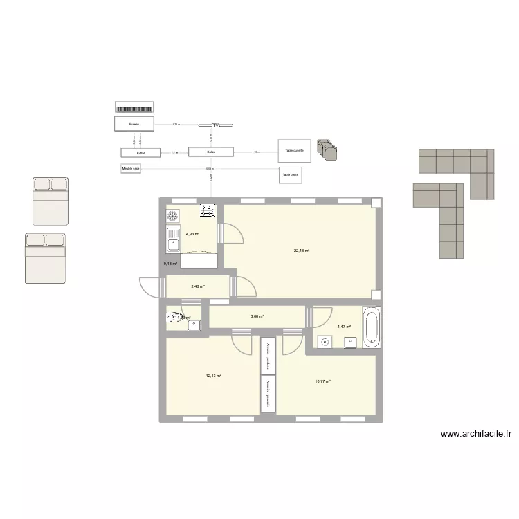lakanal. Plan de 9 Pièces et 63 m²