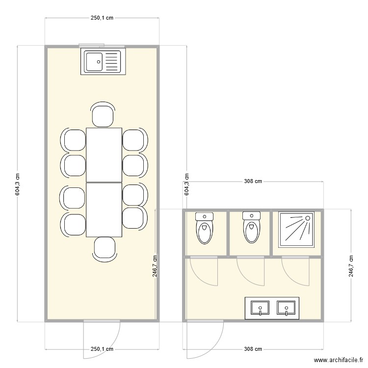 ACE - CHANTIER VOIRON 38500. Plan de 5 pièces et 21 m2