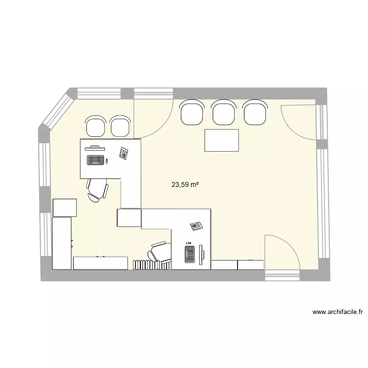 garage. Plan de 1  et 24 m²