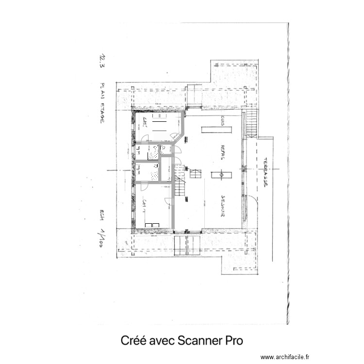 Étage . Plan de 1 pièce et 3 m2