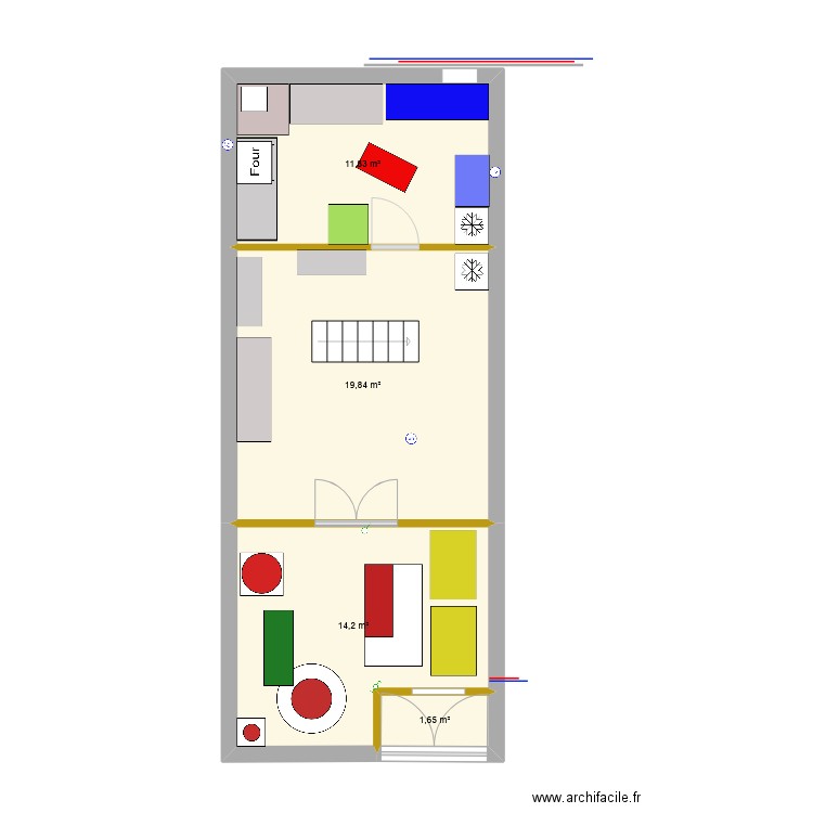 Mie. Plan de 4 pièces et 48 m2