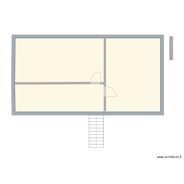 étage . Plan de 1 pièce et 64 m2