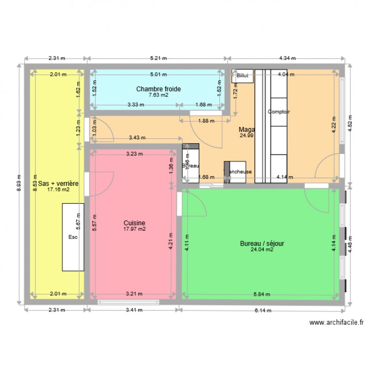 Rdc boucherie. Plan de 0 pièce et 0 m2