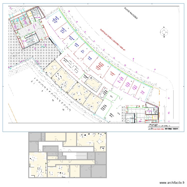 Bruges et estimation. Plan de 27 pièces et 537 m2