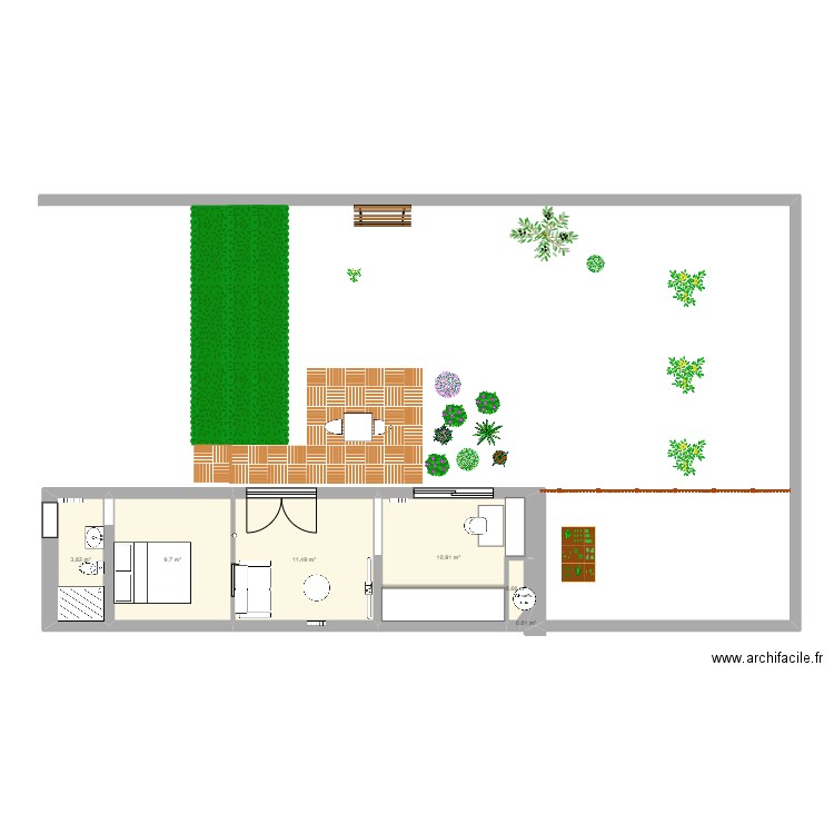ATELIER. Plan de 6 pièces et 37 m2