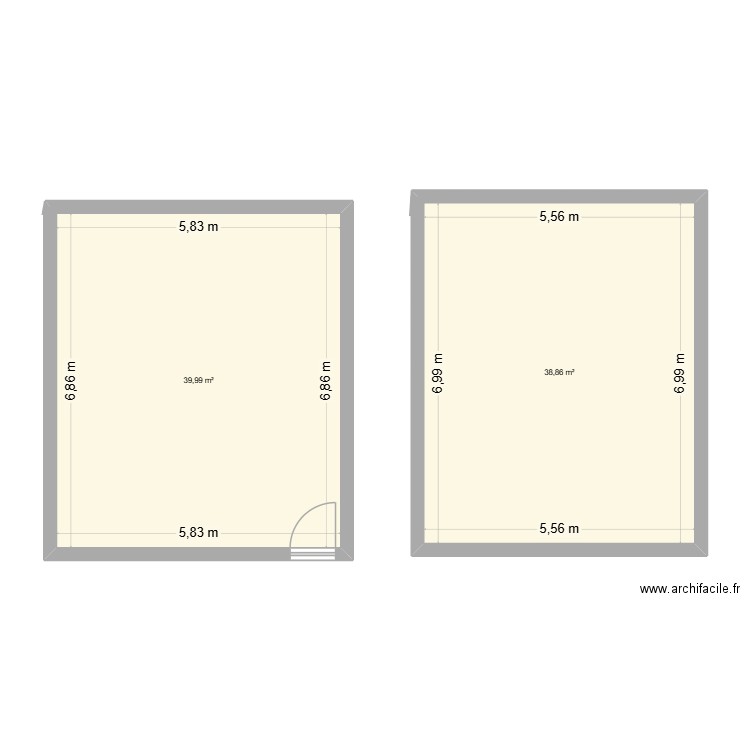 ETAGE APPART1. Plan de 2 pièces et 79 m2