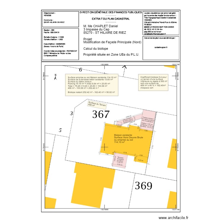 Plan Masse et descriptif du projet. Plan de 0 pièce et 0 m2