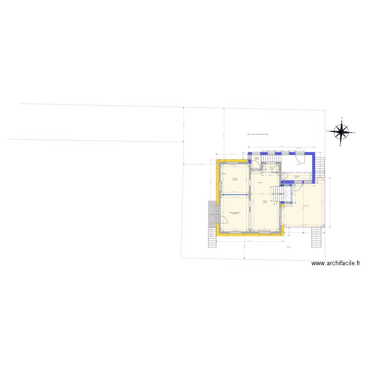 AJ RDCH curé bow window est. Plan de 13 pièces et 92 m2