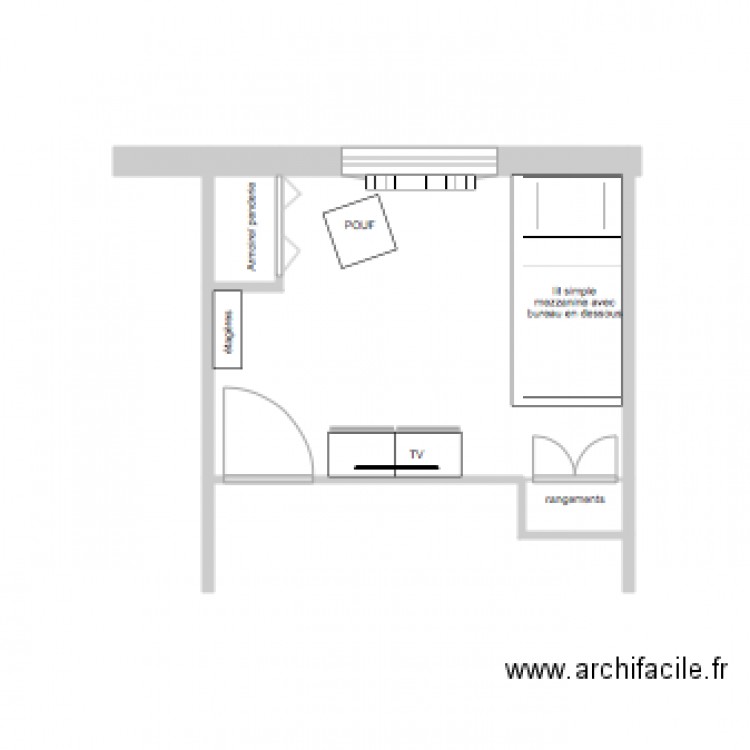 CHAMBRE VIVIEN. Plan de 0 pièce et 0 m2