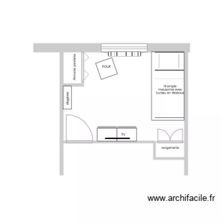 CHAMBRE VIVIEN. Plan de 