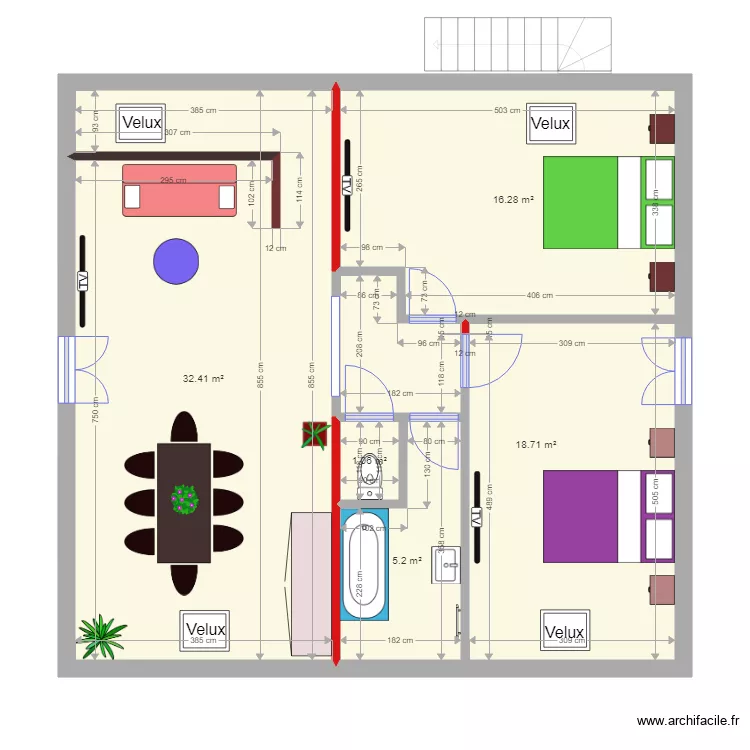 Denis 1er ET amenagement . Plan de 