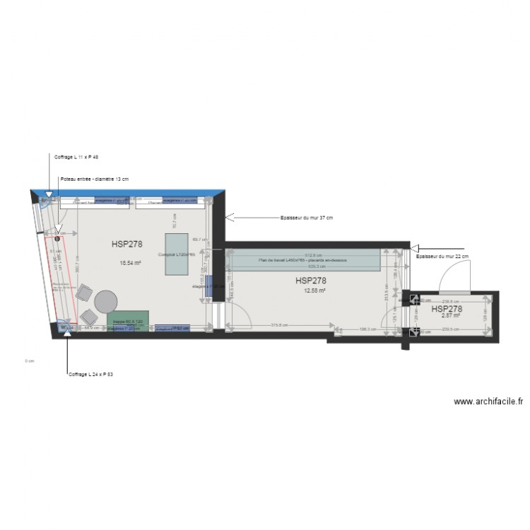 PLAN agencement local boutique. Plan de 0 pièce et 0 m2